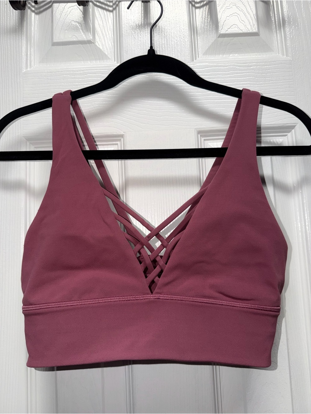 lululemon athletica Mauve Pink Crisscross V-Neck Sports Bra